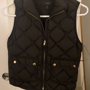 J Crew Black Puffer vest XXS